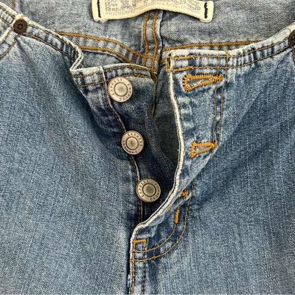 Express Y2K 90s Denim Blue Low Rise Button Fly Hipster Flare Jeans Size 7/8. - Picture 6 of 10